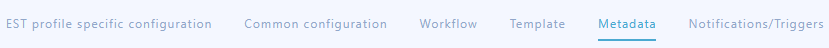 Metadata tab