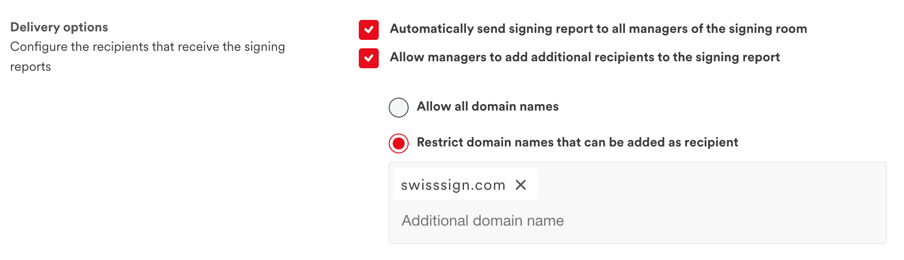 Delivery options