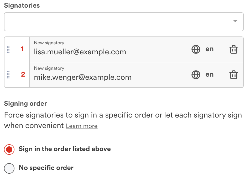 Parallel signing
